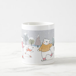 Eisbär auf Eisschnee im Winter Gezeichnet Kaffeetasse