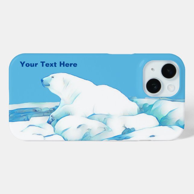 Eisbär auf iPhone Case (Rückseite (Horizontal))