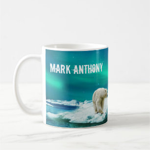 Eisbär Aurora Borealis Personalisierter Becher Kaffeetasse
