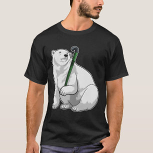 Eisbär beim Hockey mit Hockeystick T-Shirt