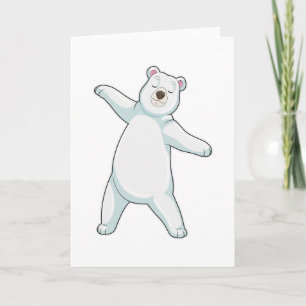 Eisbär beim Yoga Fitness im Stehen Karte