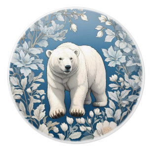 Eisbär Blau Blumenmuster inspiriert von William Mo Keramikknauf