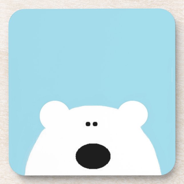 Eisbär Blau Getränkeuntersetzer (Vorderseite)