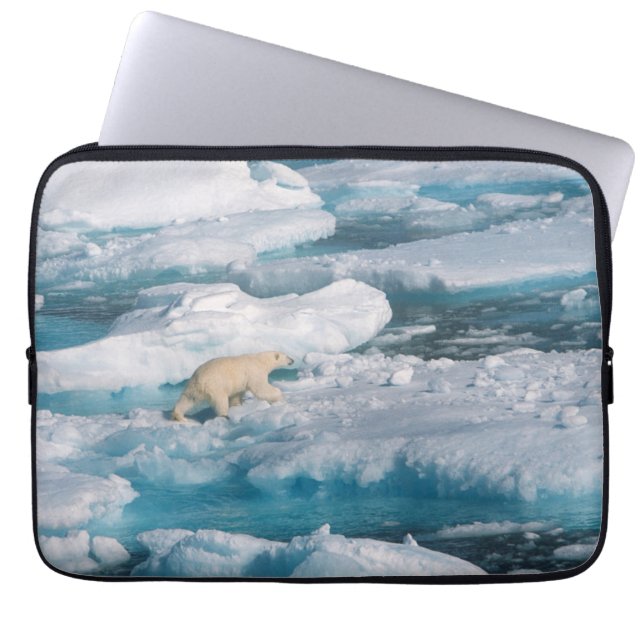Eisbär, der auf das Meer geht Laptopschutzhülle (Vorderseite)