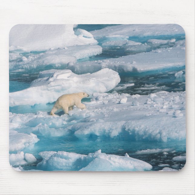 Eisbär, der auf das Meer geht Mousepad (Vorne)