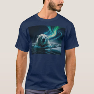 Eisbär, Eisschollen und Aurora Art T-Shirt