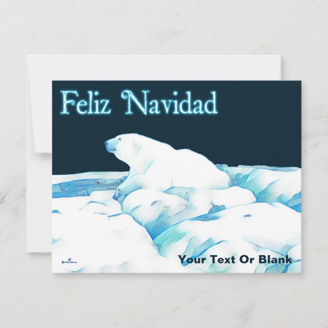 Eisbär - Feliz Navidad Feiertagskarte (Vorderseite)