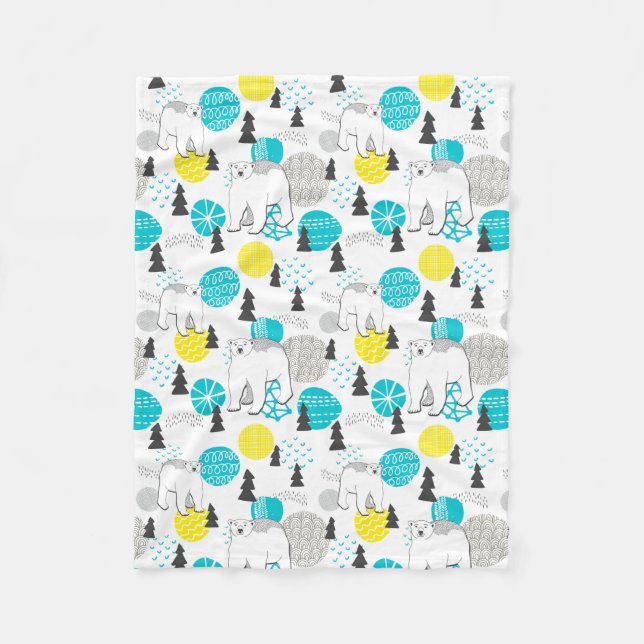 Eisbär Fleecedecke (Vorderseite)