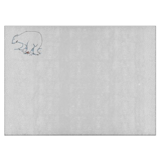 Eisbär Glas Schneidbrett Schneidebrett (Vorderseite)