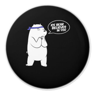Eisbär glaubt an euch Polarbär lange Keramikknauf