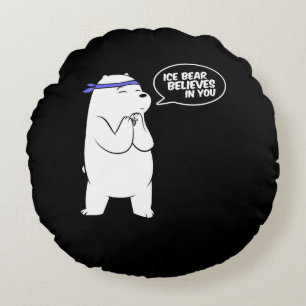 Eisbär glaubt an euch Polarbär lange Rundes Kissen