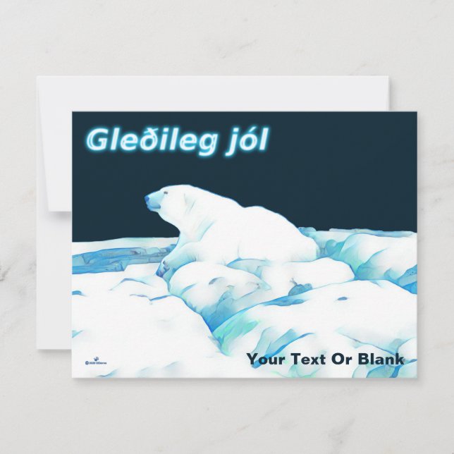 Eisbär - Gleðileg Jól Feiertagskarte (Vorderseite)