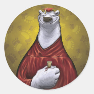 Eisbär-graduiertes Aufkleber-Rot Runder Aufkleber
