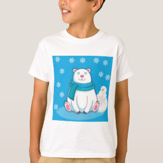 Eisbär grinsen und Schneemann T-Shirt