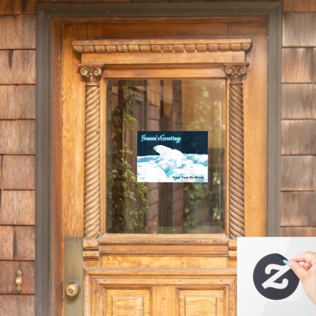 Eisbär - Grüße der Saison Fensteraufkleber (Haustür)