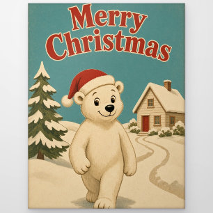 Eisbär-Hüttenweg-Tier-Weihnachten Postkarte