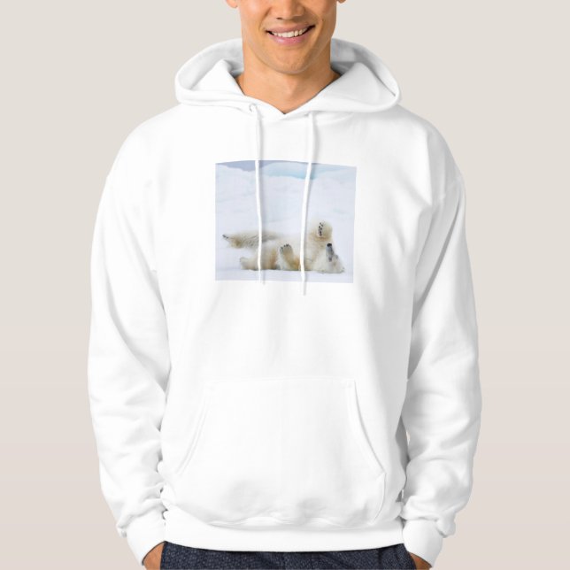 Eisbär im Schnee, Norwegen Hoodie (Vorderseite)
