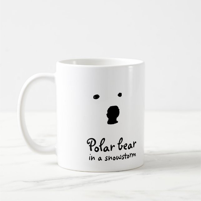 Eisbär im Schneesturm Kaffeetasse (Links)