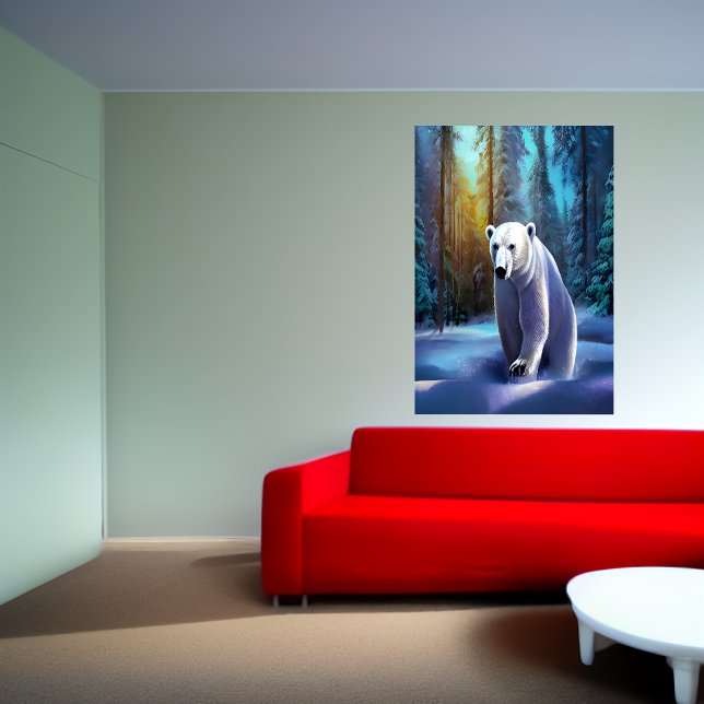 Eisbär im Schneewald | AI Art Poster (Von Creator hochgeladen)