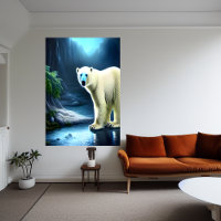 Eisbär in der Oase | AI Art Poster