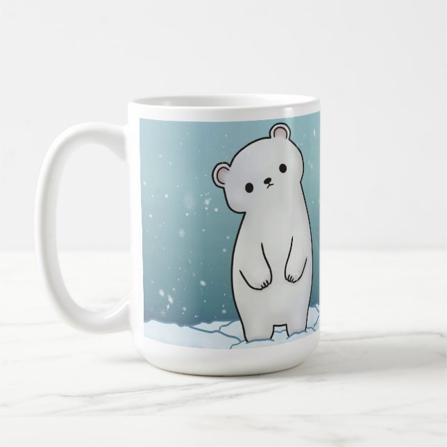 Eisbär in der Schneezeit Tasse (Links)