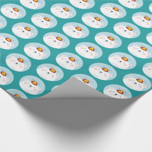 Eisbär in einem Propeller-Hut-Muster Geschenkpapier