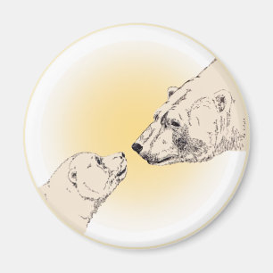 Eisbär & Jungtier Kühlschrank Magnet Wilde Tier Ku