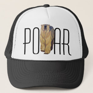Eisbär-Kappen-u. Hut-Tier-Kunst-Hut Truckerkappe