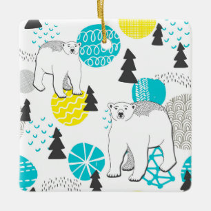 Eisbär Keramikornament