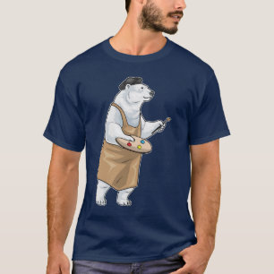 Eisbär Maler Pinsel Malerei T-Shirt