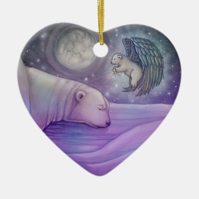Eisbär mit Angel Holiday Ornament (Vorne)