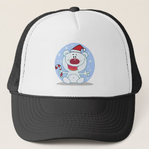 Eisbär mit Candy Cane Holiday Tshirts Truckerkappe