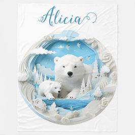 Eisbär mit kalter Arktis Weißer Winter Fleecedecke