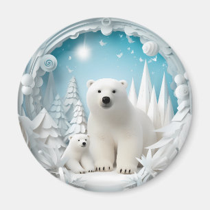 Eisbär mit kalter Arktis Weißer Winter Magnet