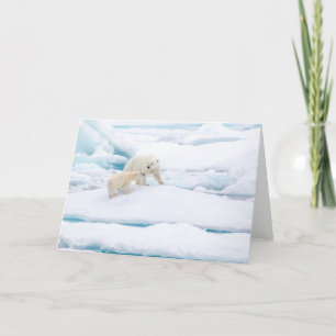 Eisbär mit Keule Feiertagskarte