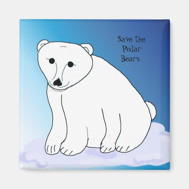 Eisbär mit Nachricht Magnet (Vorne)