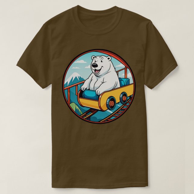 Eisbär mit Roller Untersetzer Ride T-Shirt (Design vorne)