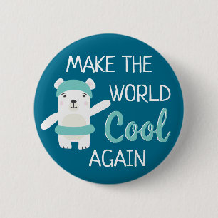 Eisbär mit Schwimmring stoppt die globale Erwärmun Button