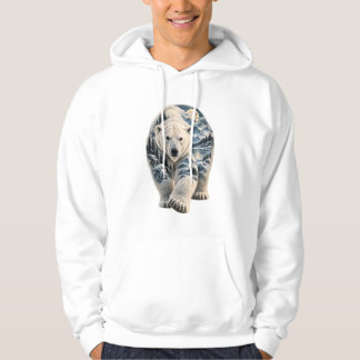 Eisbär mondbeschienener Berg Winterwilderness Hoodie