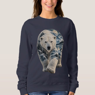 Eisbär mondbeschienener Berg Winterwilderness Sweatshirt