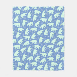 Eisbär-Muster Fleecedecke