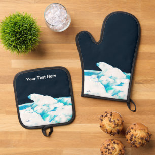 Eisbär Ofenhandschuh & Topflappen-Set