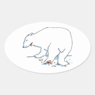 Eisbar-Oval-Aufkleber Ovaler Aufkleber