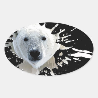 Eisbär Ovaler Aufkleber