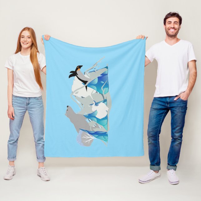 Eisbär, Pinguin abstrakt Fleecedecke (Beispiel)