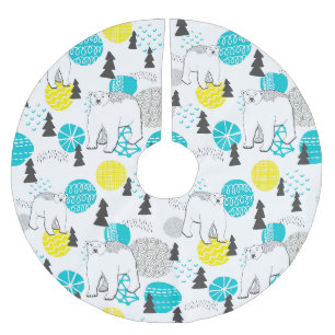Eisbär Polyester Weihnachtsbaumdecke