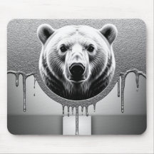 Eisbar-Porträt mit metallischem Tropfeneffekt 🐻❄