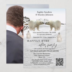 Eisbar-QR-Code-Foto Nach-Hochzeits-Einladung Einladung