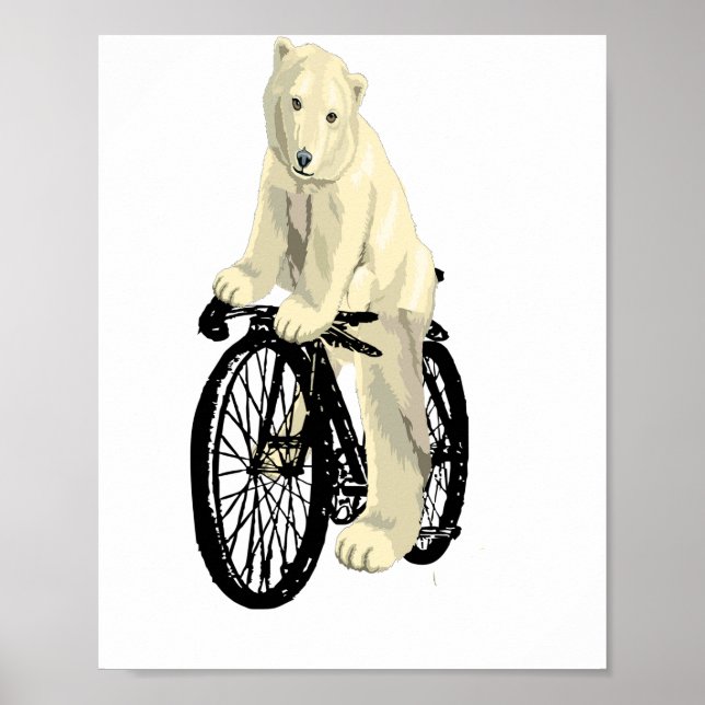Eisbär Reiten auf dem Bike, Sonnenbär Poster (Vorne)