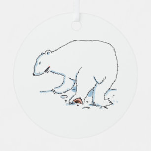 Eisbar runder Metallschmuck Ornament Aus Metall